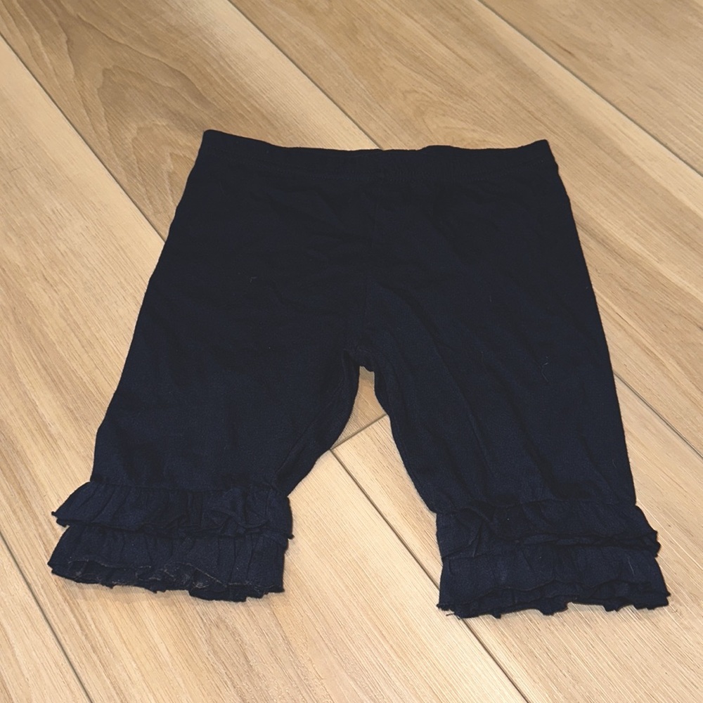EUC Girls Size 6 Sophie and Sam Boutique Brand Ruffle Stretch Waist Shorts Navy